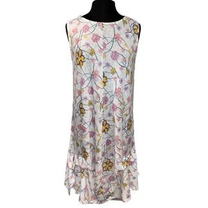 NEW Shana Right To Education Midi Floral Sundress Size M Sleeveless Asymmetrical
